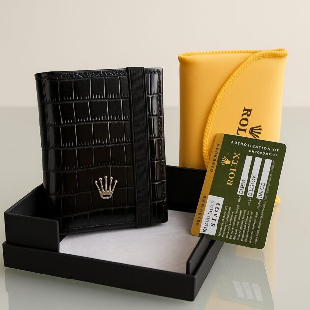 Porte Feuille RLX "NOIR CROCO"