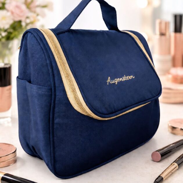 Trousse de maquillage bleu